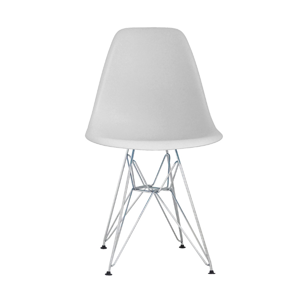 Cadeira Design Charles Eames Eiffel com Pernas de Aço Branca