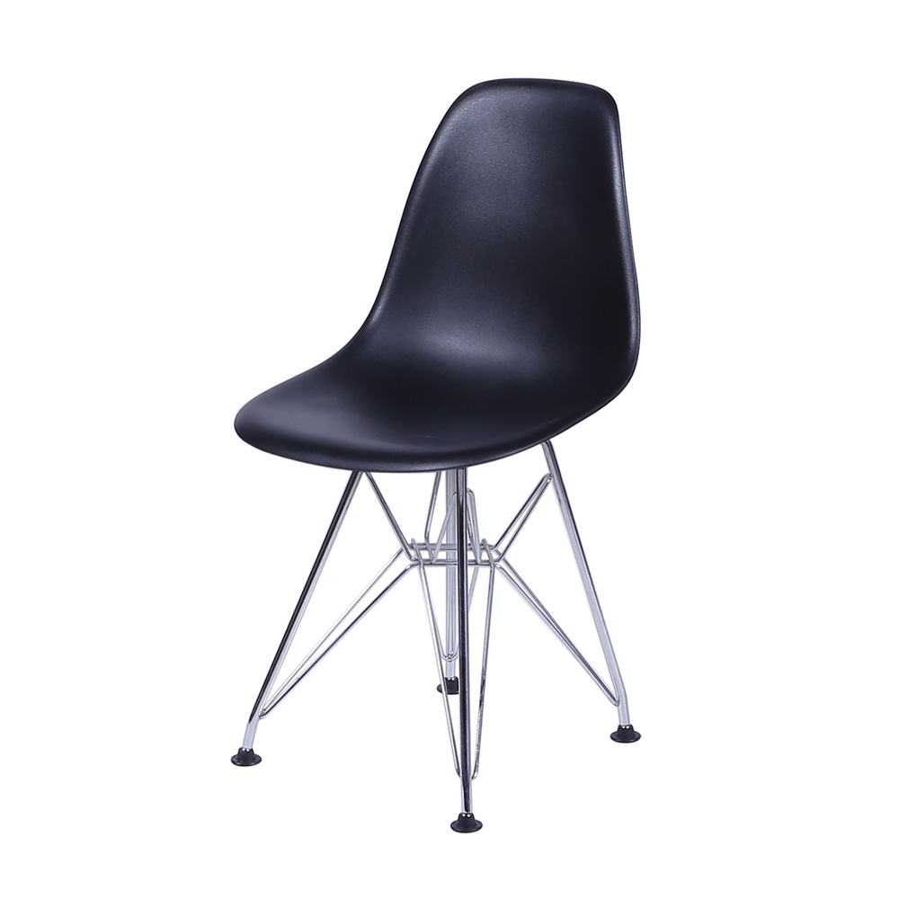 Cadeira Design Charles Eames Eiffel com Pernas de Aço Preta