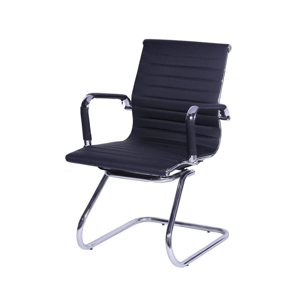 Cadeira Office Presidente Charles Eames Esteirinha Fixa Preta