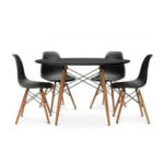 Mesa Eiffel Redonda + 4 Cadeiras Charles Eames Eiffel